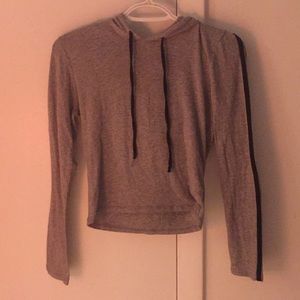 Gray crop top hoodie